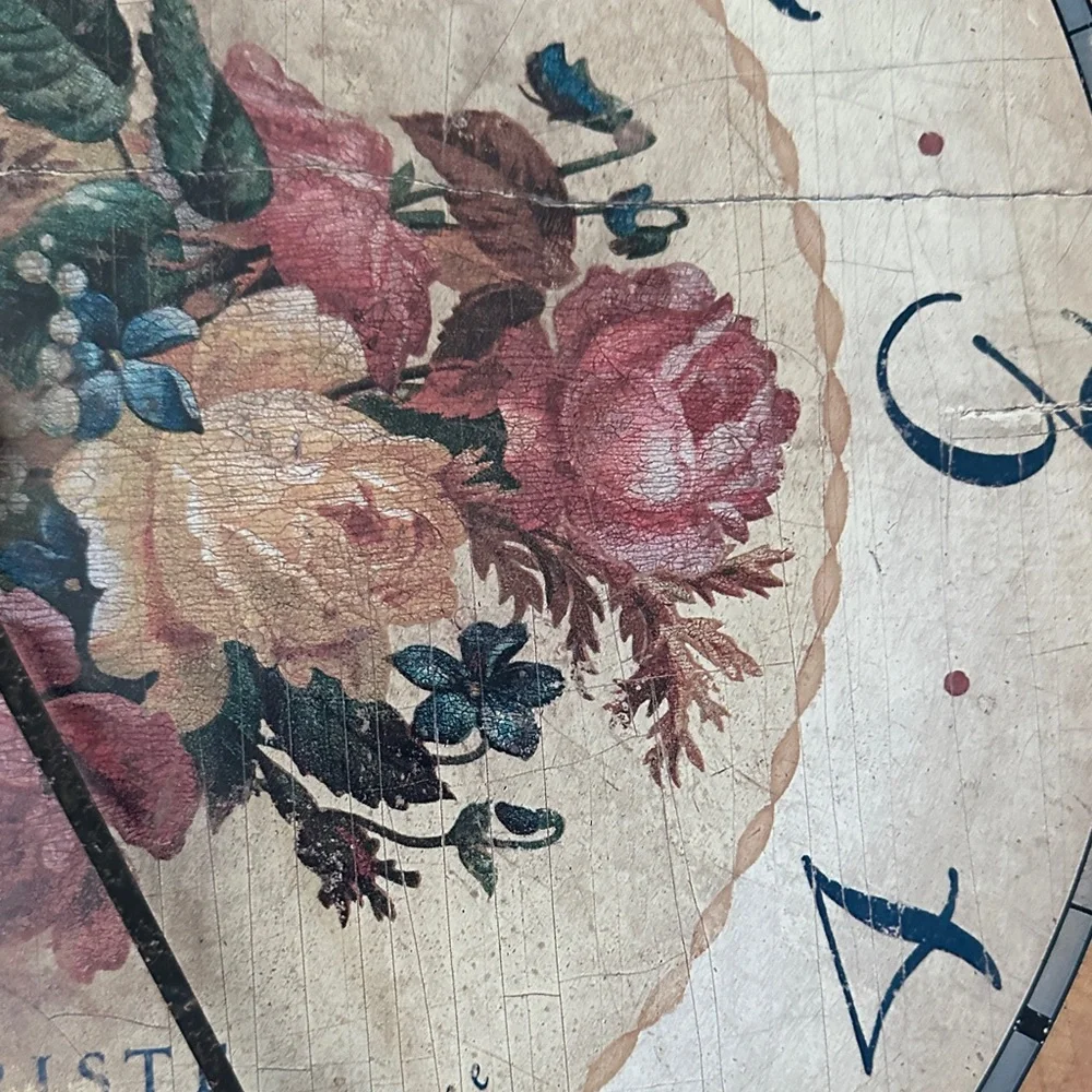 Timeworks Floral Vintage Wall Clock